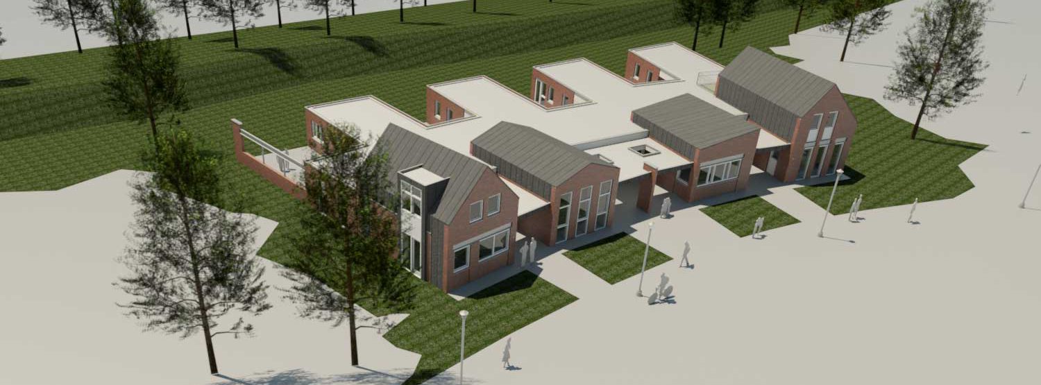 vogelvluchtperspectief - CPO patiowoningen Sleenstraat Brielle