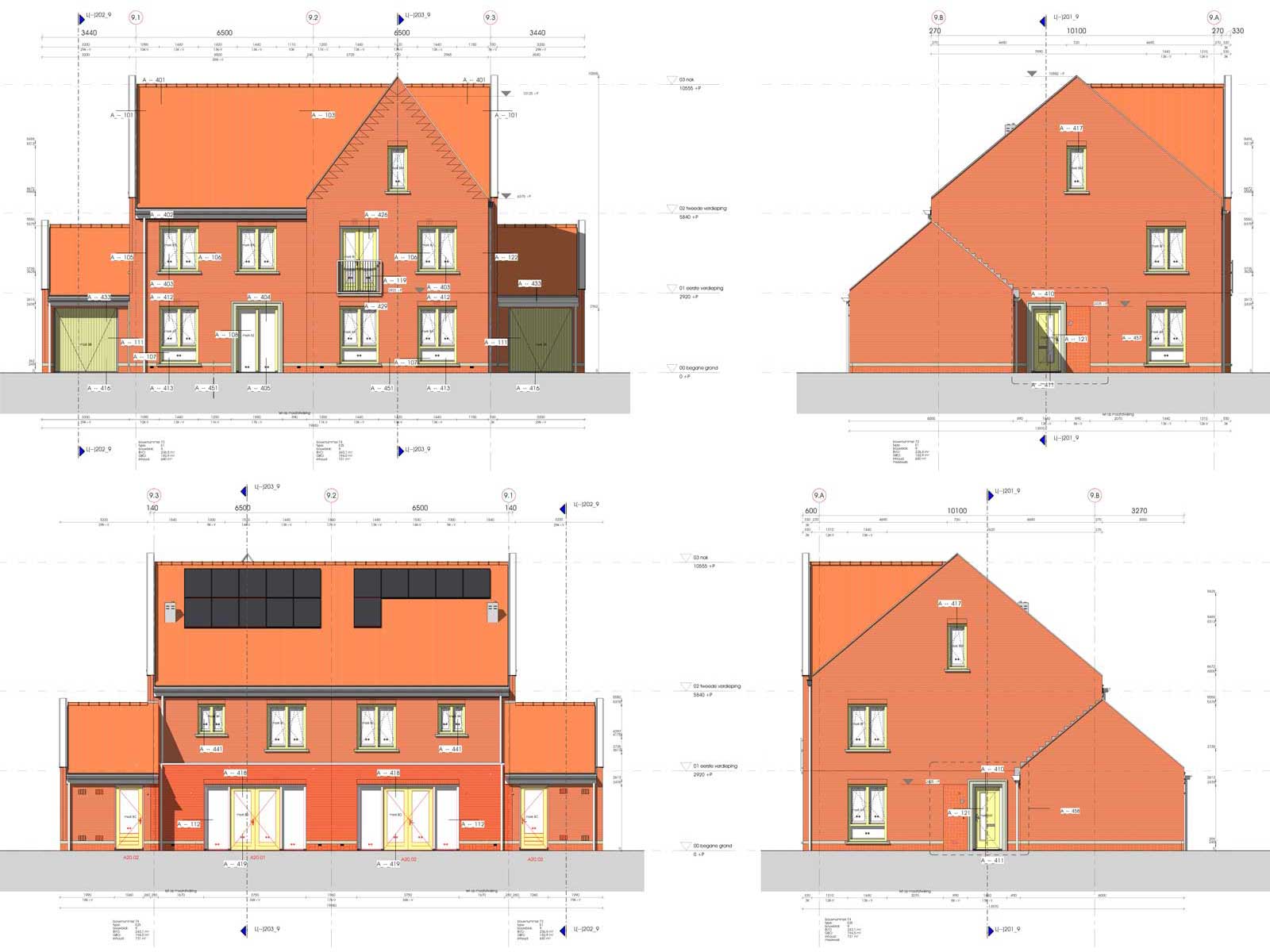 gevelaanzichten blok 9 - Zilverrijk in Schoonhoven