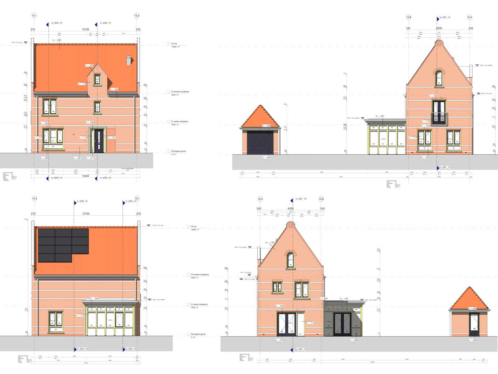gevelaanzichten blok 15 - Zilverrijk in Schoonhoven