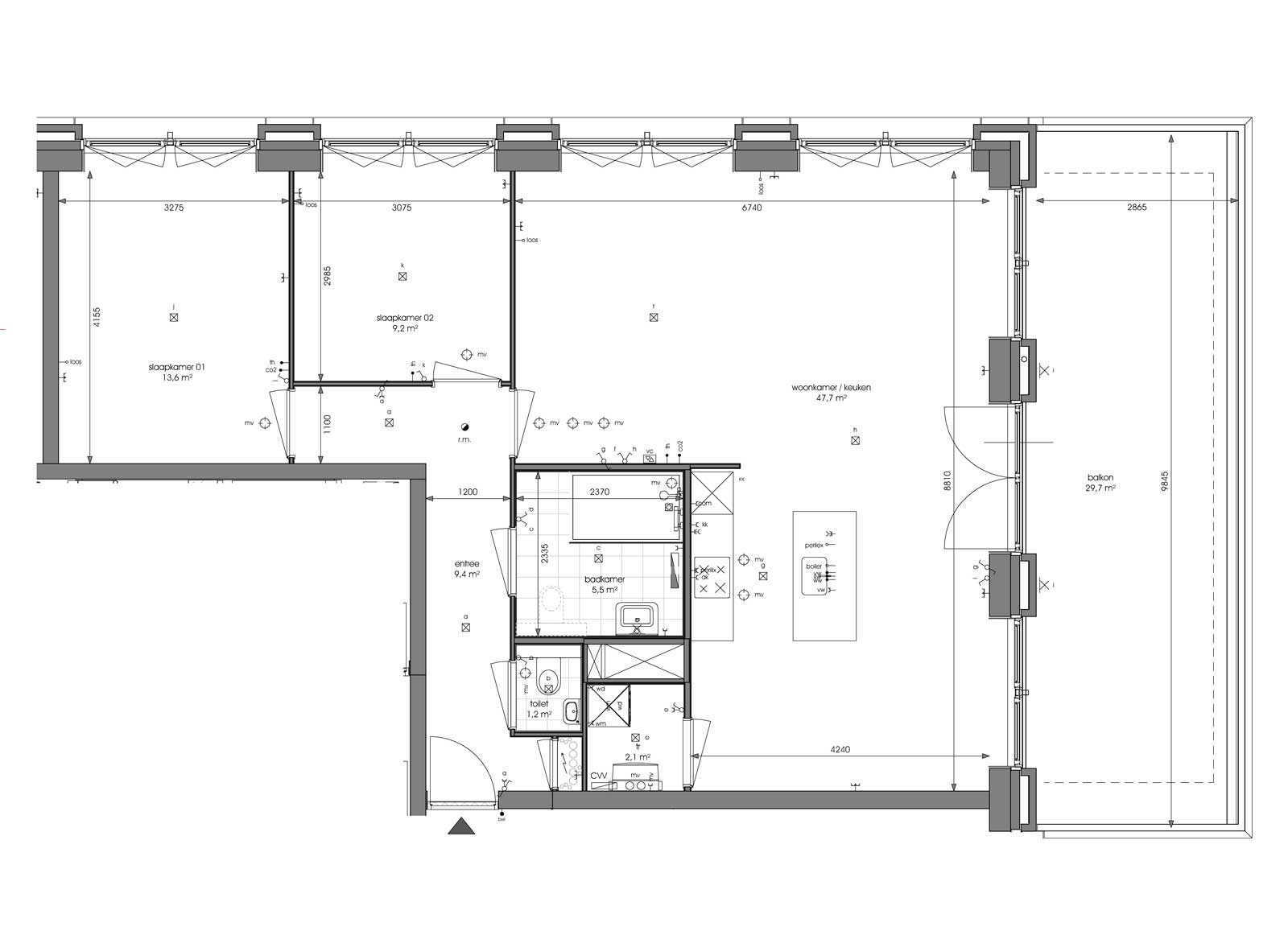 Ede residentie Enka appartementencomplex - Plattegrond appartement type A1