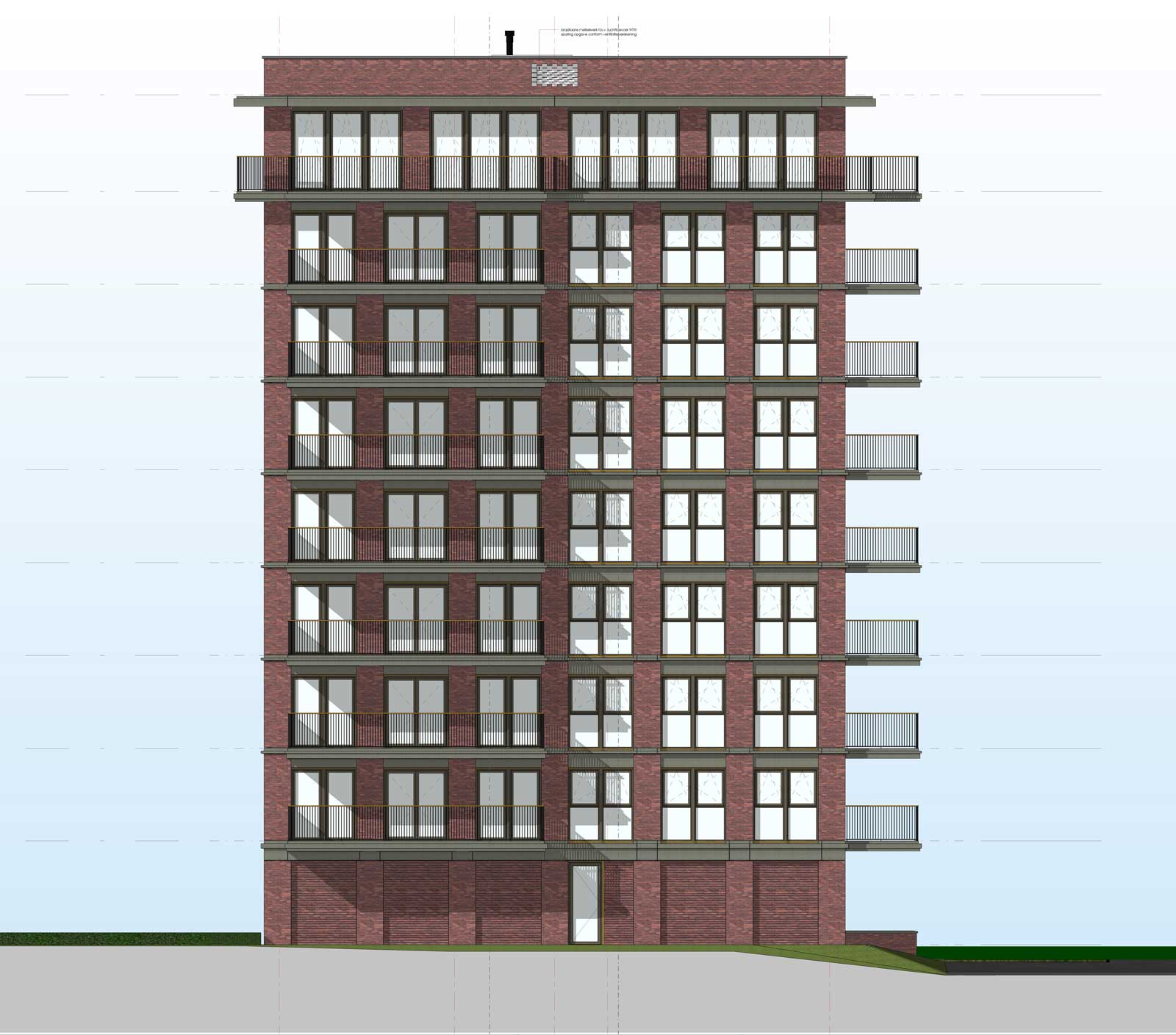 Ede residentie Enka appartementencomplex - Linker zijgevel