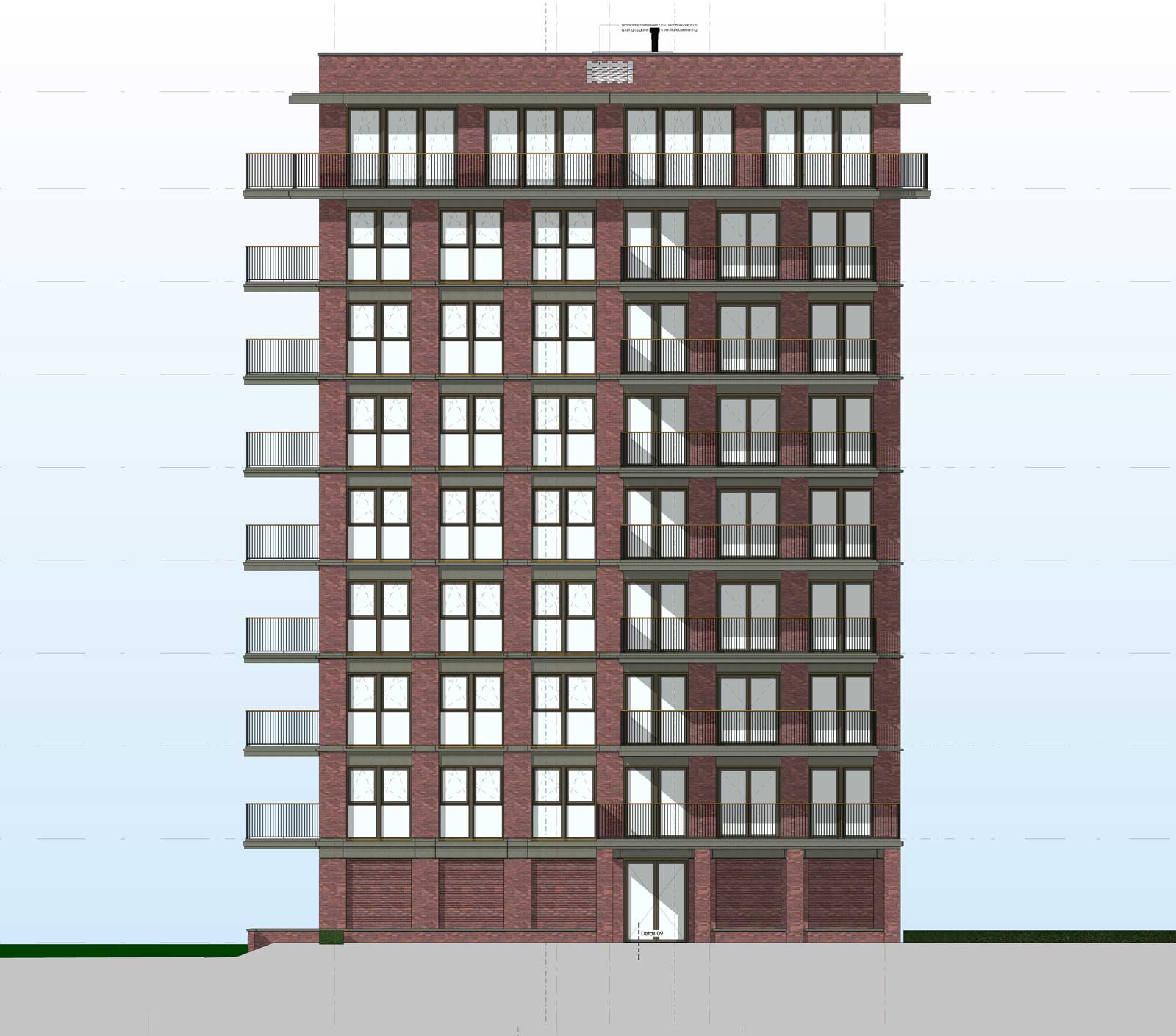 Ede residentie Enka appartementencomplex - Rechter zijgevel