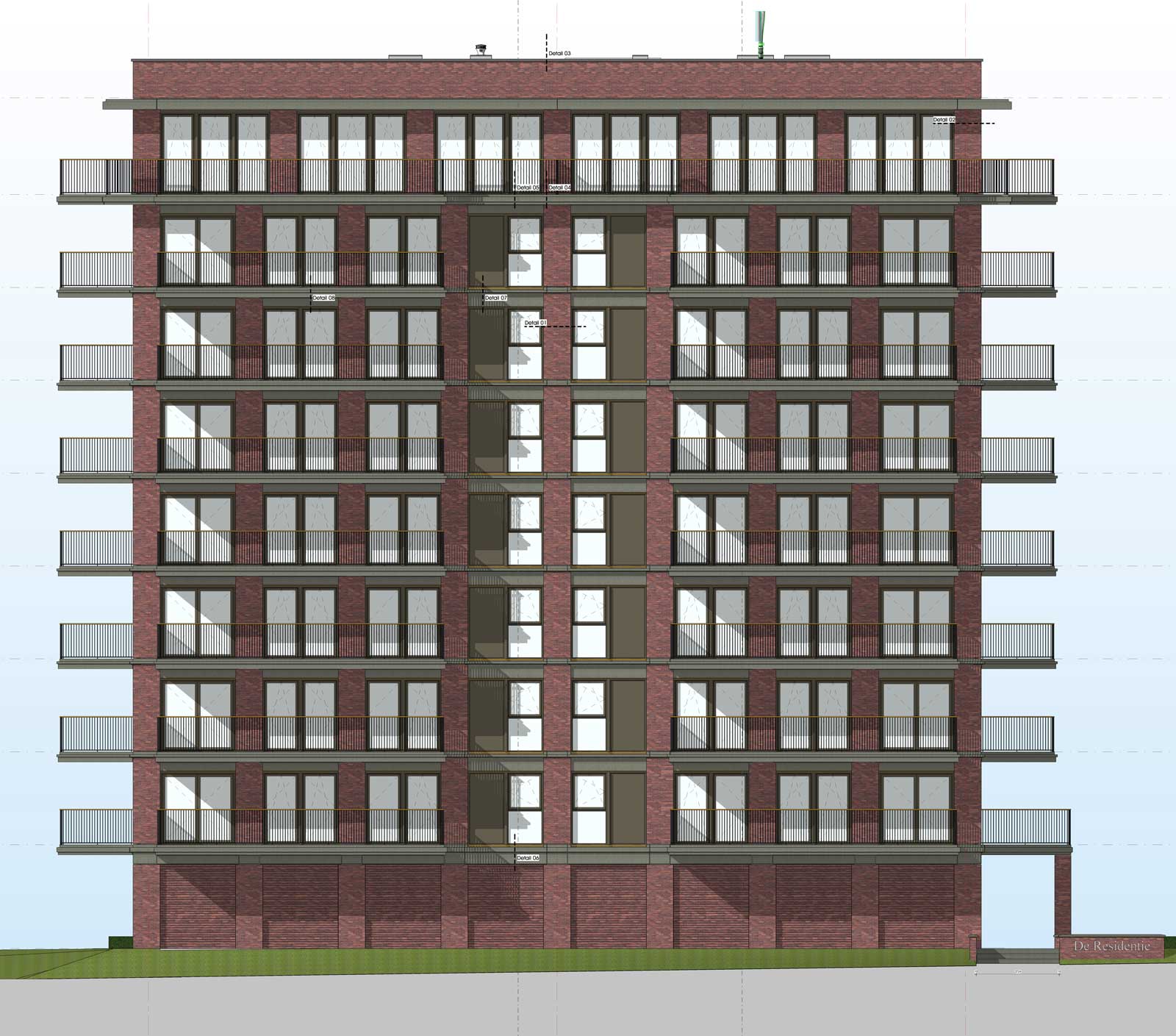 Ede residentie Enka appartementencomplex -Voorgevel