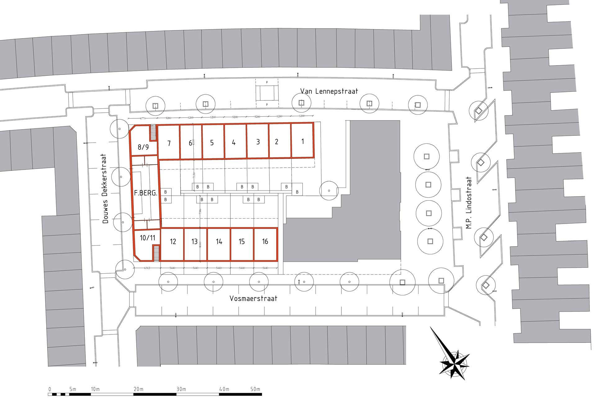 Utrecht De Novelle stadswoningen - Situatietekening