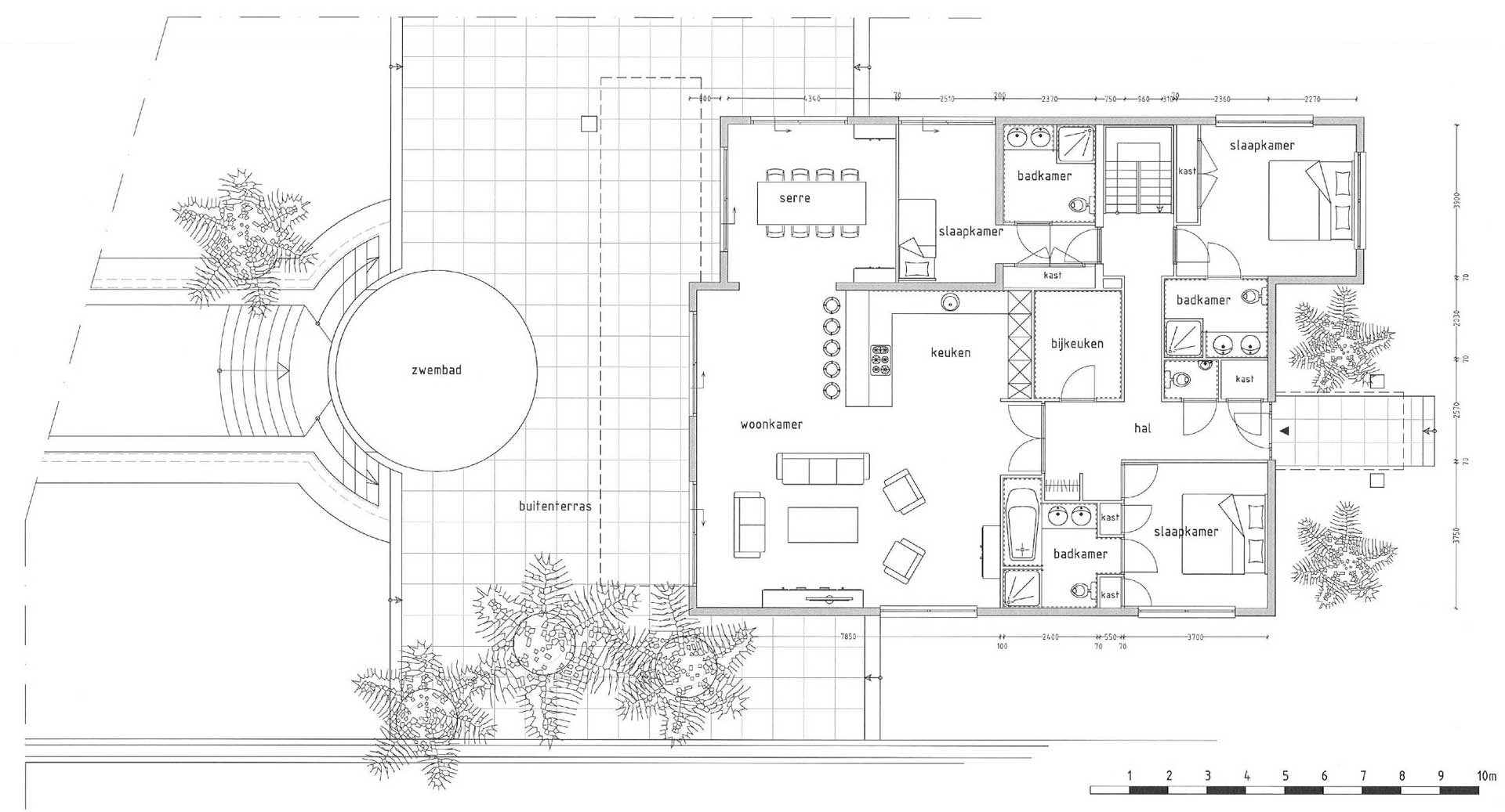 beachvilla strandhuis Spanje - Plattegrond begane grond