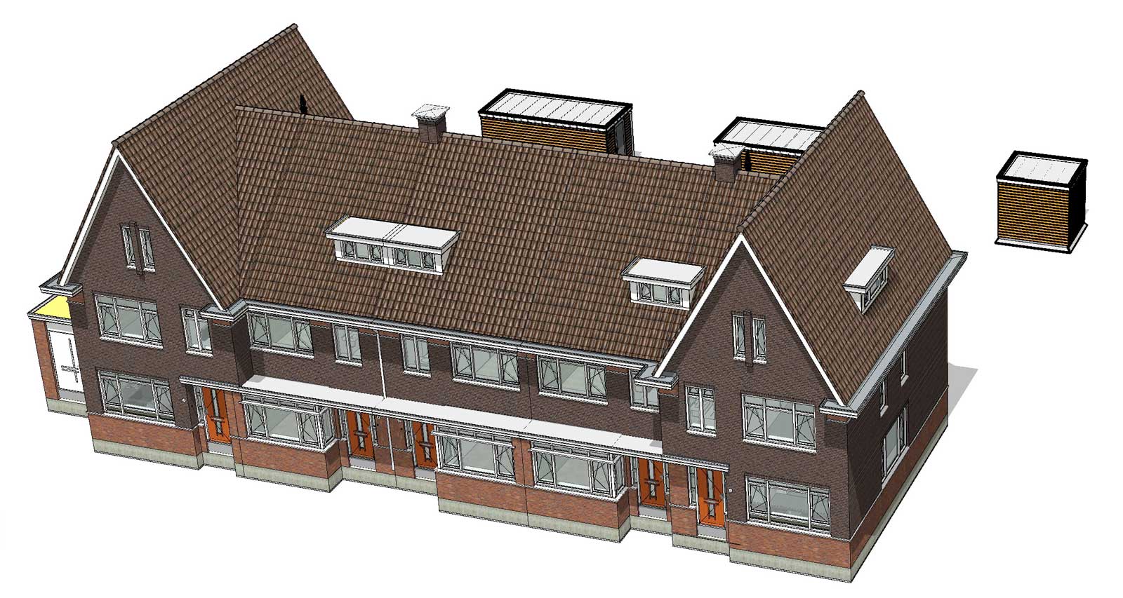 isometrie BIM model blok 4 - De Jonge Veenen Moerkapelle