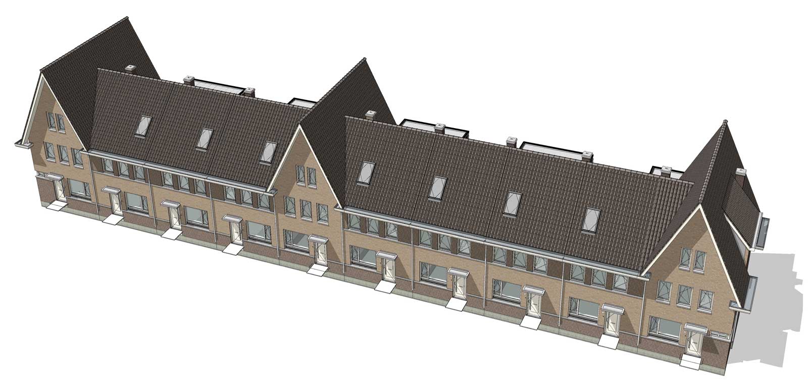 isometrie BIM model huurwoningen - De Jonge Veenen Moerkapelle
