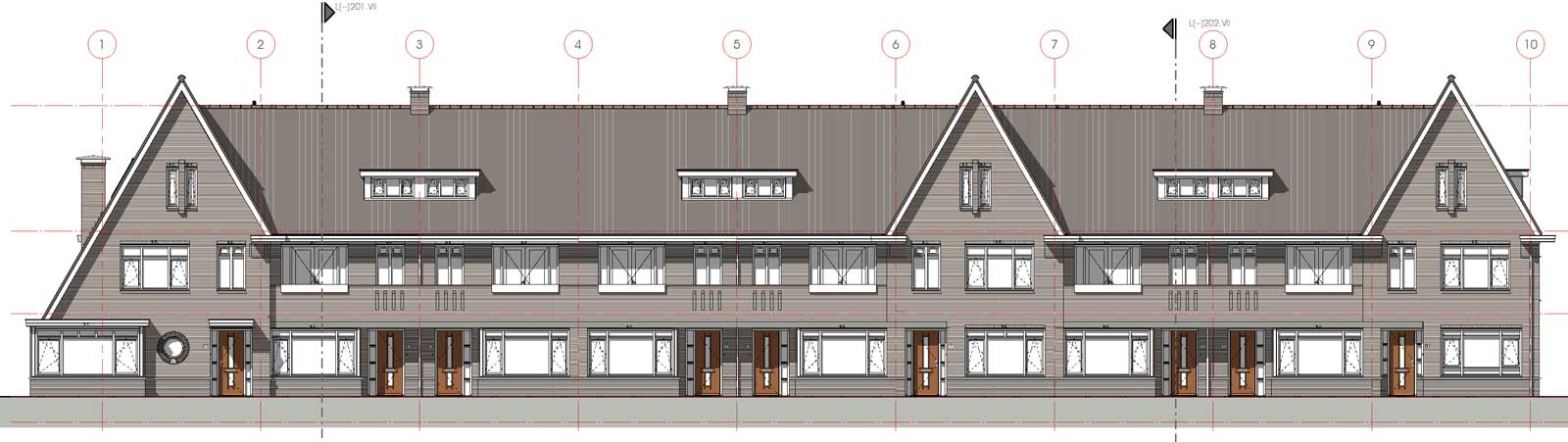 voorgevel blok 6 - De Jonge Veenen Moerkapelle