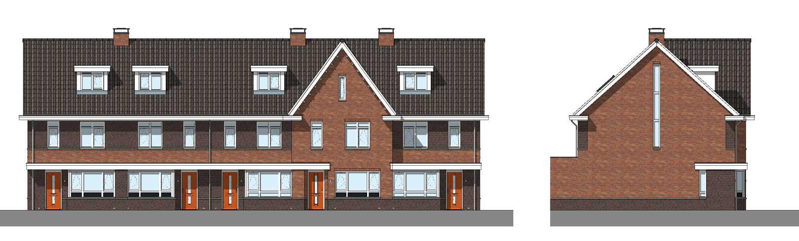 gevelaanzicht blok 2 - De Jonge Veenen 2 Moerkapelle