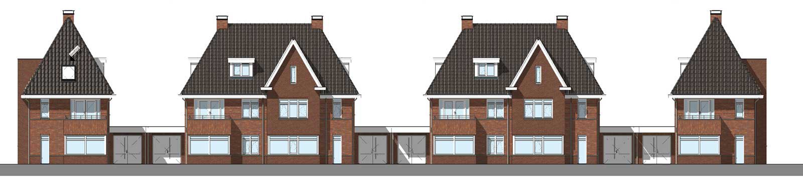 gevelaanzicht blok 35 - De Jonge Veenen 2 Moerkapelle