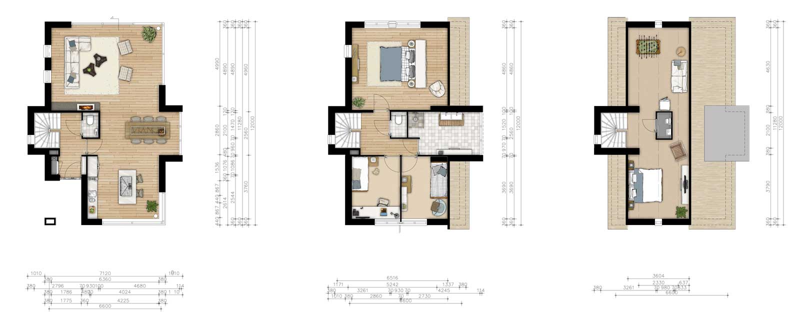plattegronden vrijstaande woning- rietgedekte woningen Moerkapelle