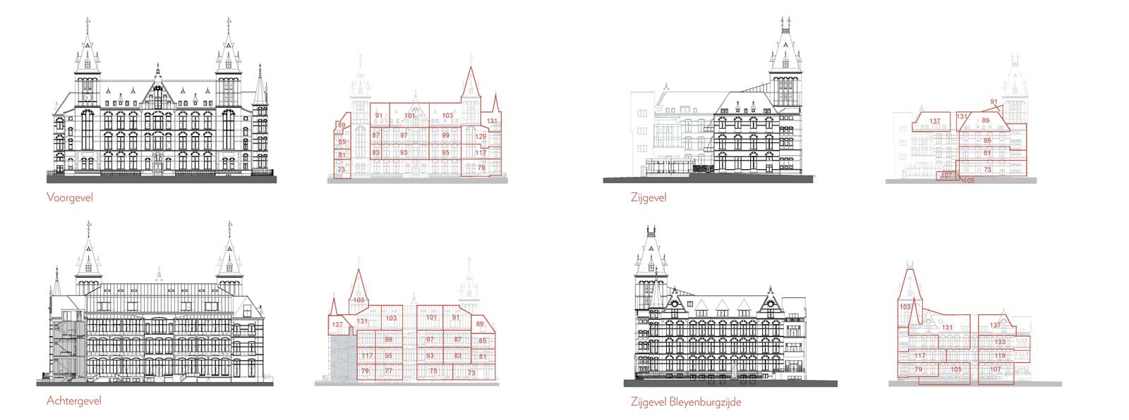 gevelaanzichten - Rijksmonument Ooglijdersgasthuis Utrecht