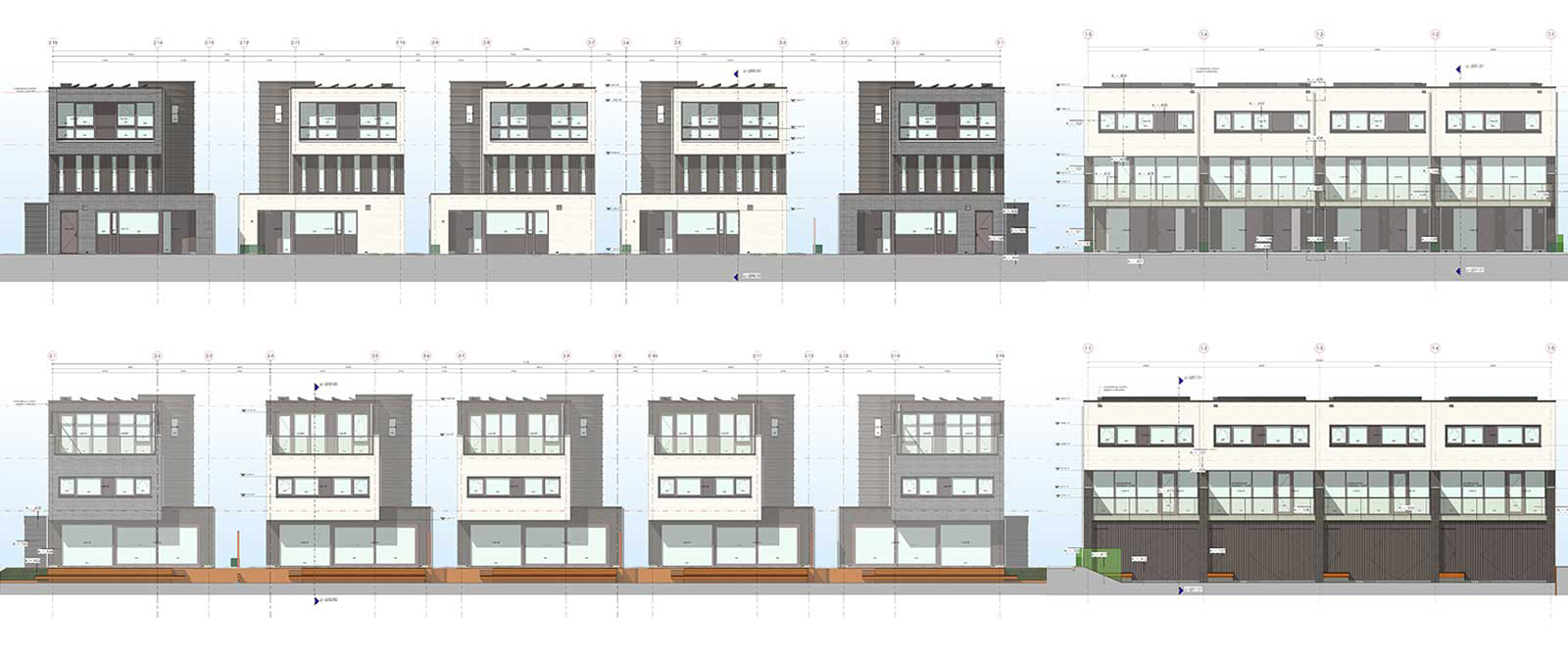 gevelaanzichten - havenwoningen Oude Tol Reeuwijk