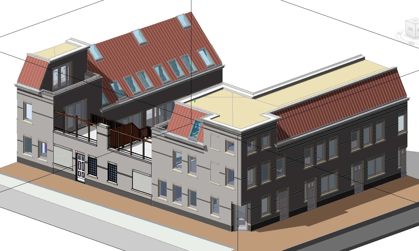 BIM model architectuur - Utrecht De Novelle stadswoningen