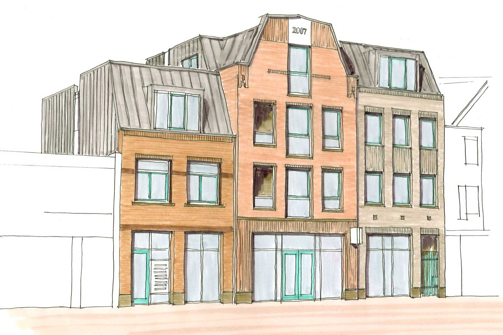 schetsontwerp - wooncomlex Plantsoenstraat Purmerend