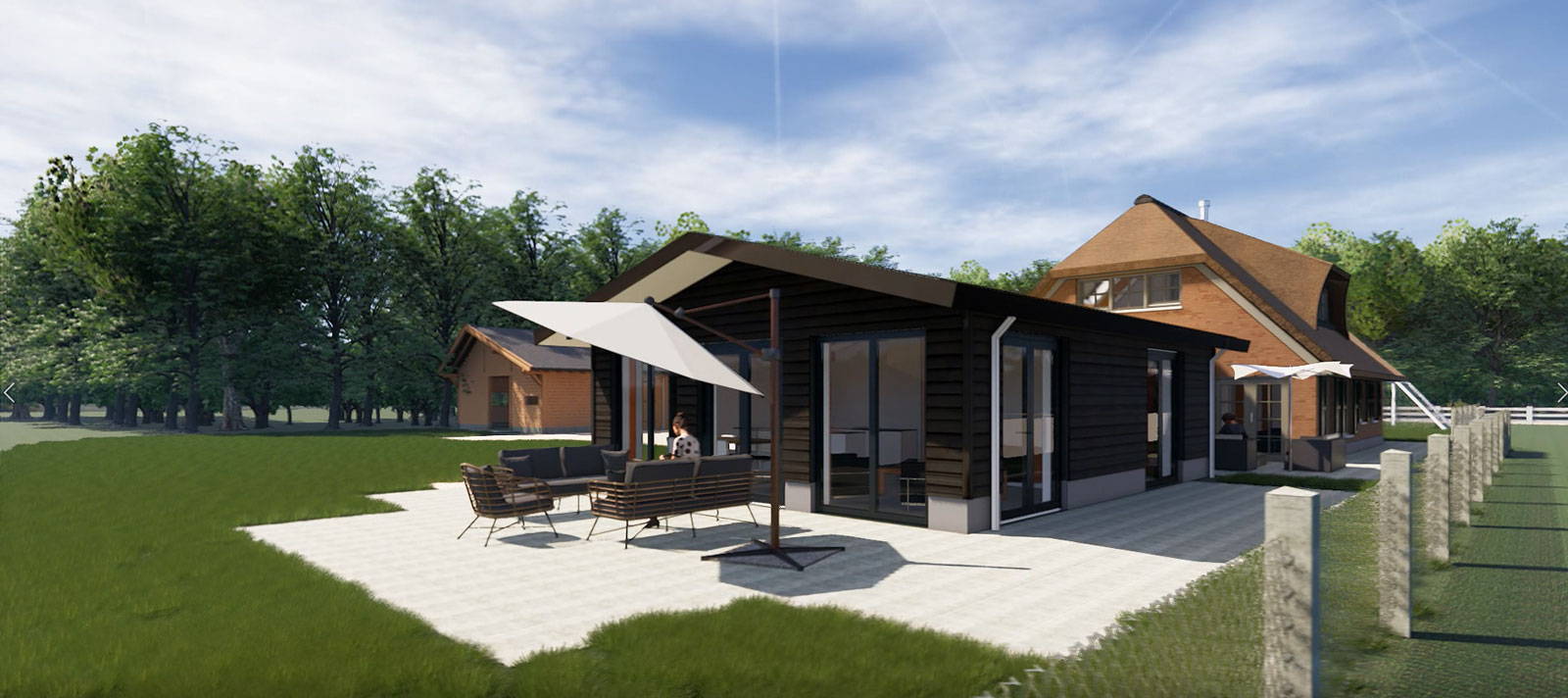 impressie achtergevel - particulier woonhuis boerderij Vaassen