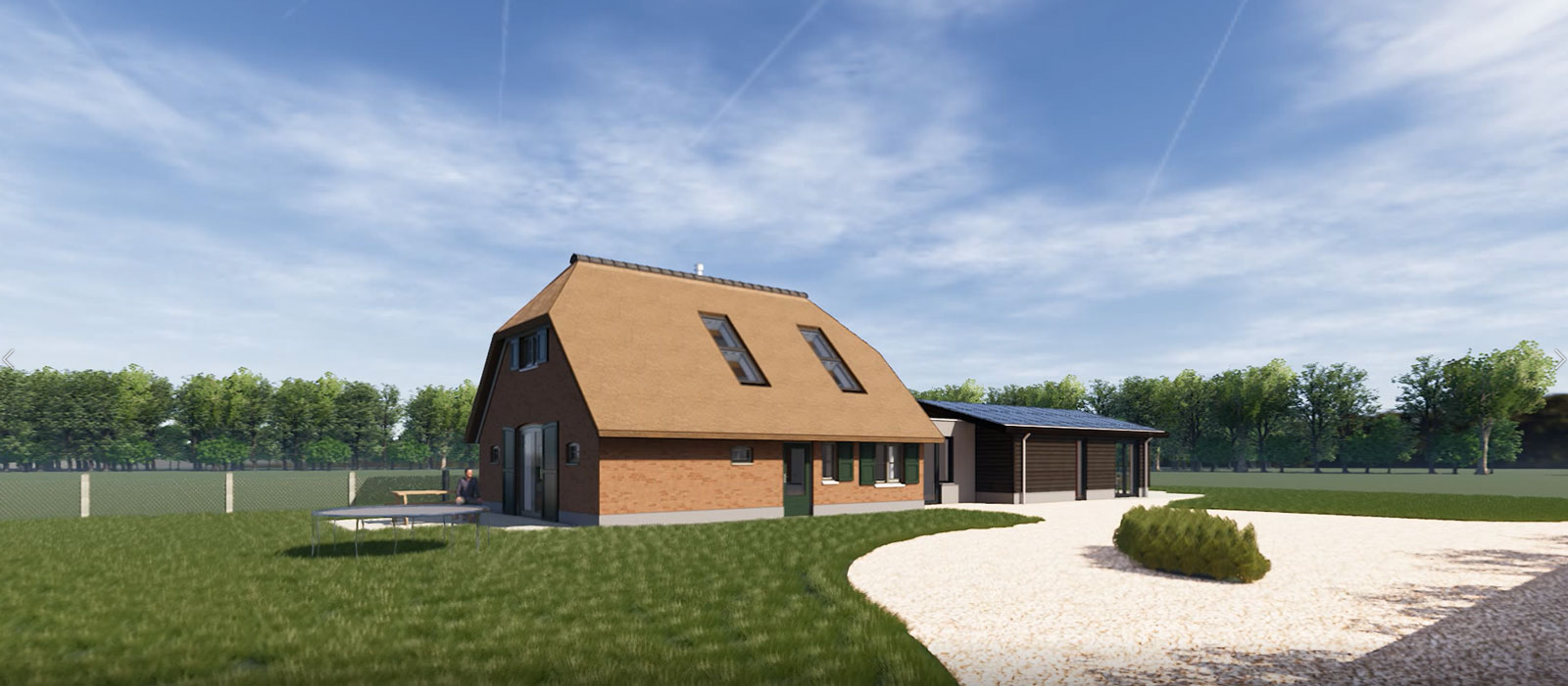 impressie voorzijde - particulier woonhuis boerderij Vaassen