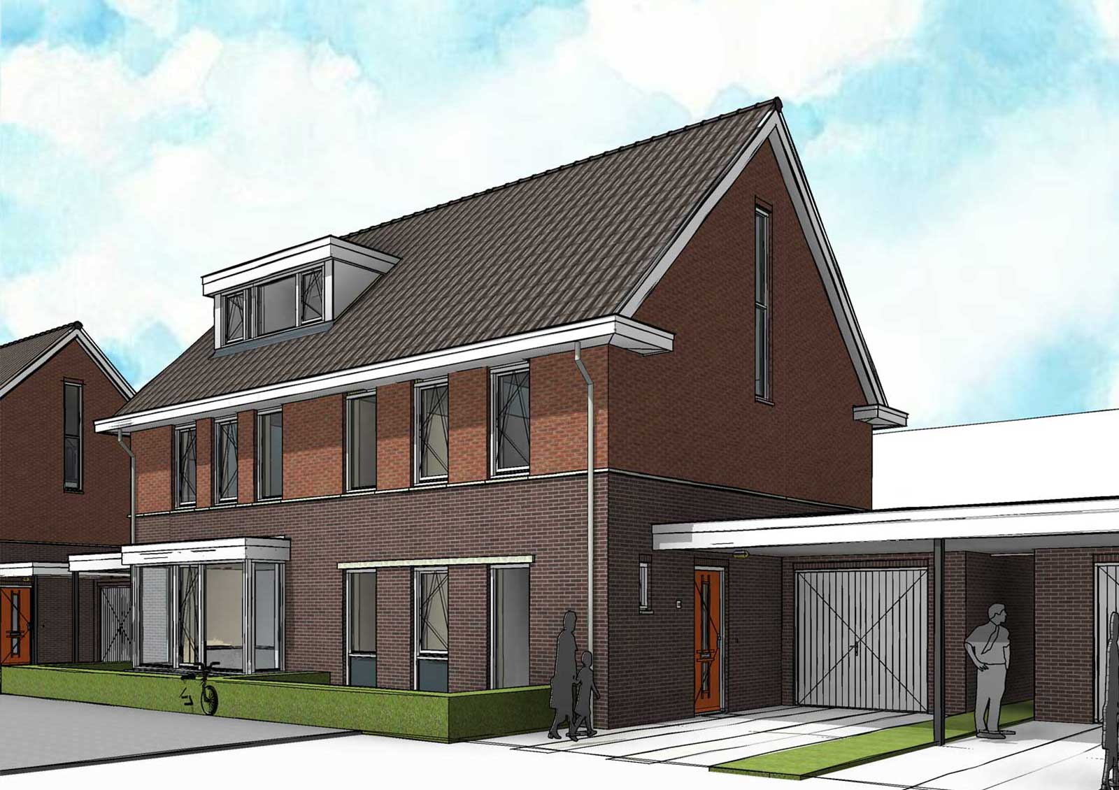 impressie BIM model kavel 2 - CPO Oudenbosch 2 onder 1 kappers