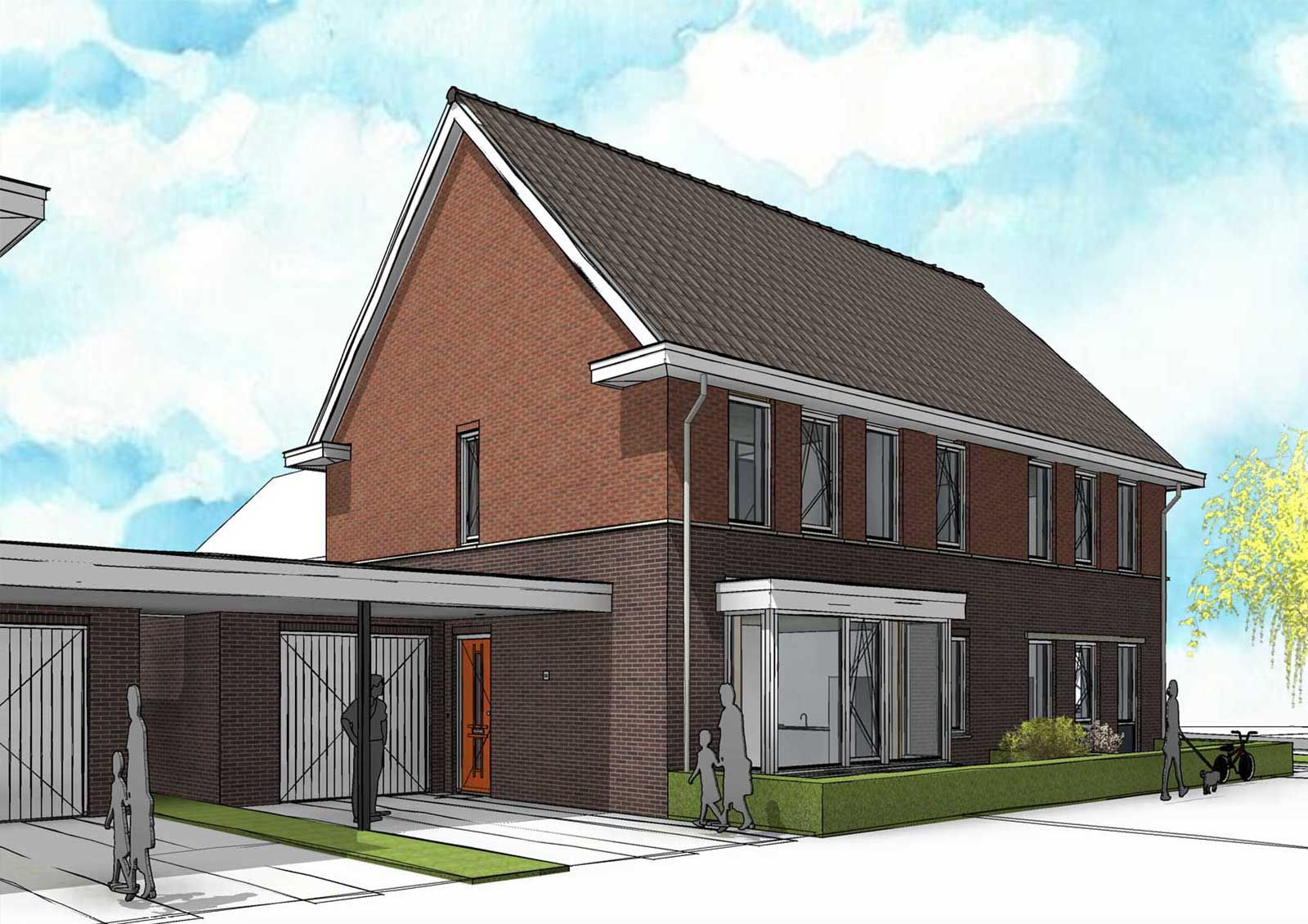 impressie BIM model kavel 3 - CPO Oudenbosch 2 onder 1 kappers