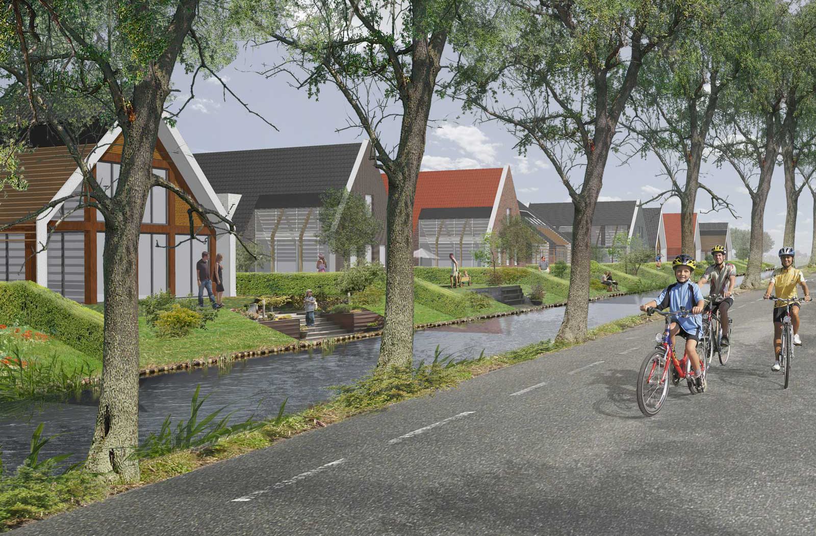 impressie Plasweg - woonwijk De Wadde Plasweg Waddinxveen