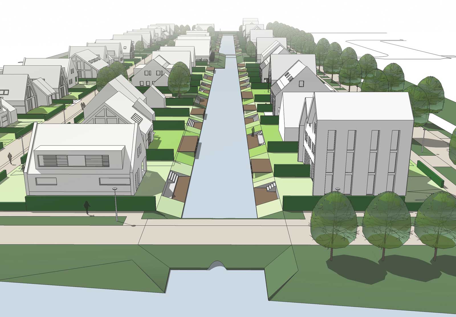 impressie watergang - woonwijk De Wadde Plasweg Waddinxveen