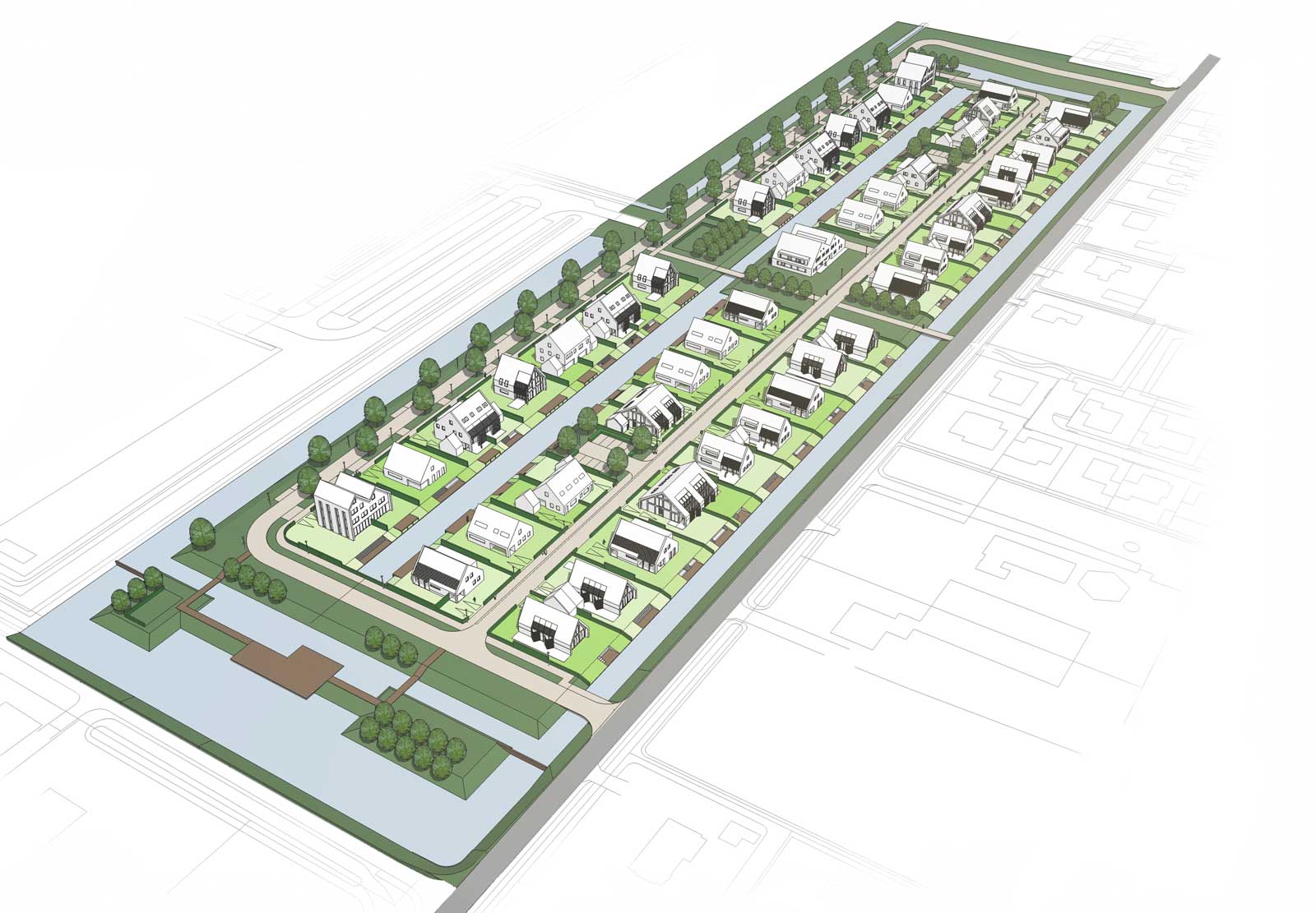 impressie planuitwerking - woonwijk De Wadde Plasweg Waddinxveen