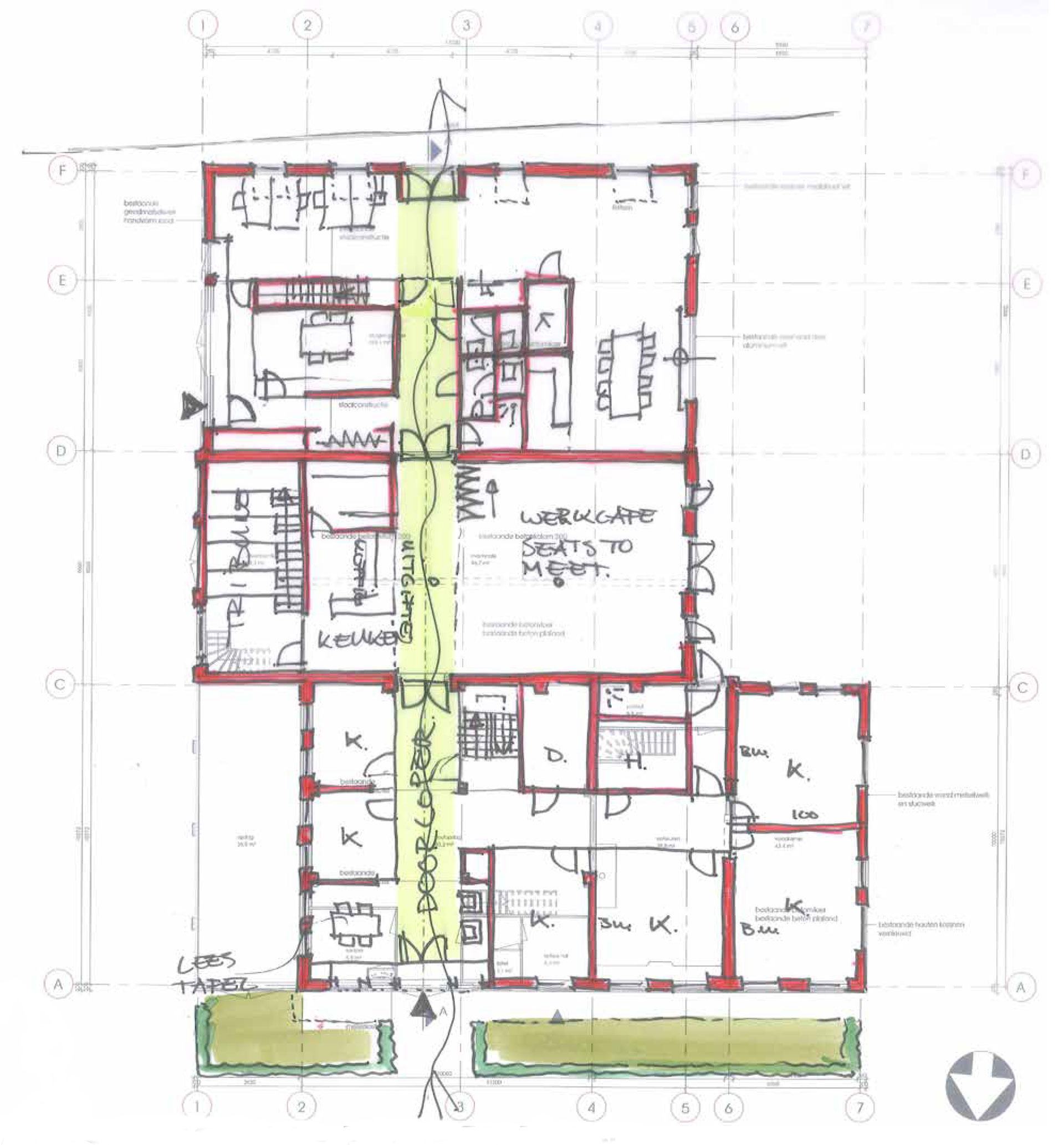 Oud Bodegraafseweg Doordacht Rien Schakel - schetsontwerp begane grond