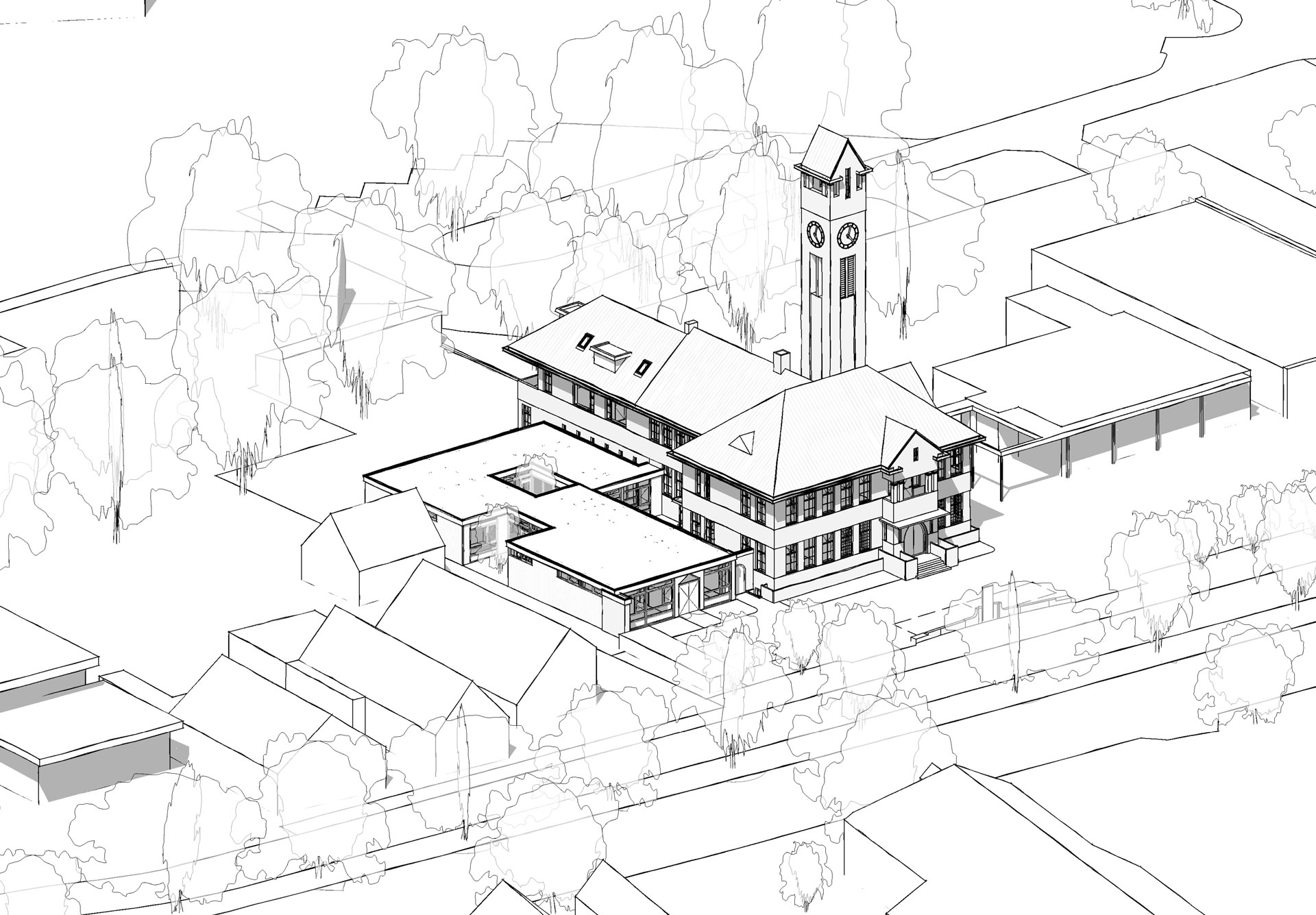Rijksmonument Nieuwe Pekela -Toba architecten Nieuwe Pekela Rijksmonument Raadhuis 3d model