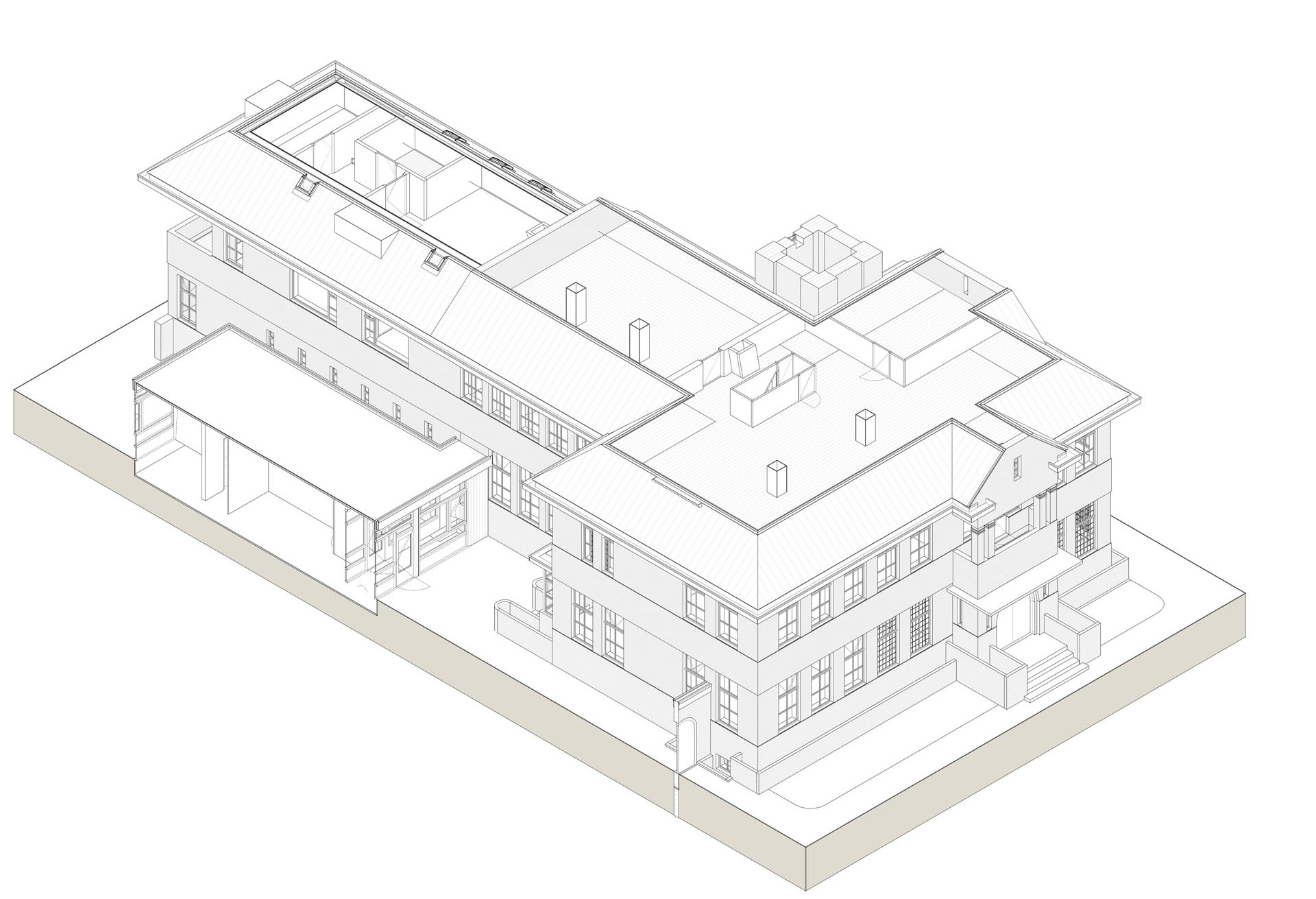 Rijksmonument Nieuwe Pekela -Toba architecten Nieuwe Pekela Rijksmonument Raadhuis model isometrie tweede verdieping