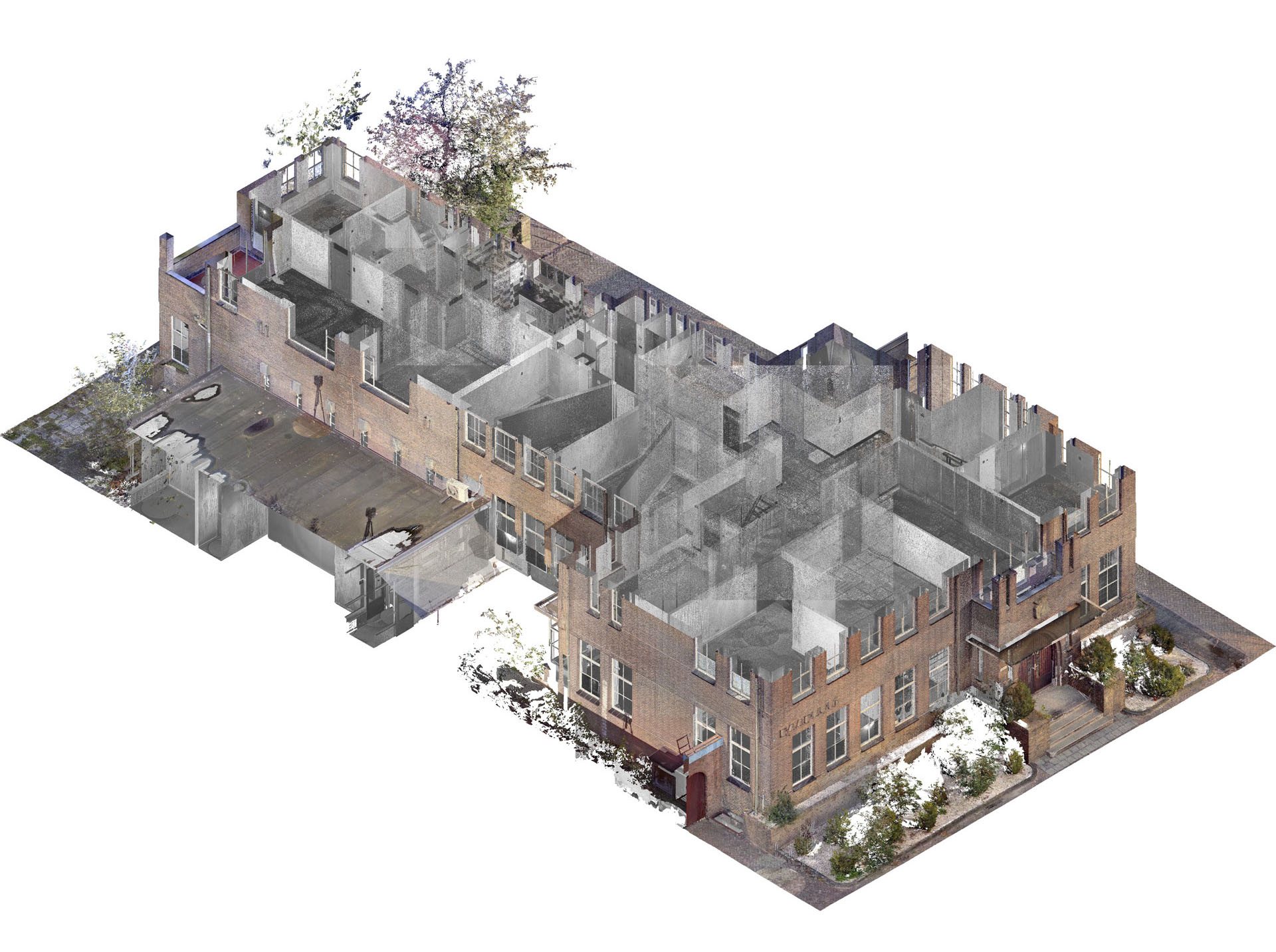 Rijksmonument Nieuwe Pekela -Toba-architecten Nieuwe Pekela Rijksmonument Raadhuis pointcloud isometrie eerste verdieping