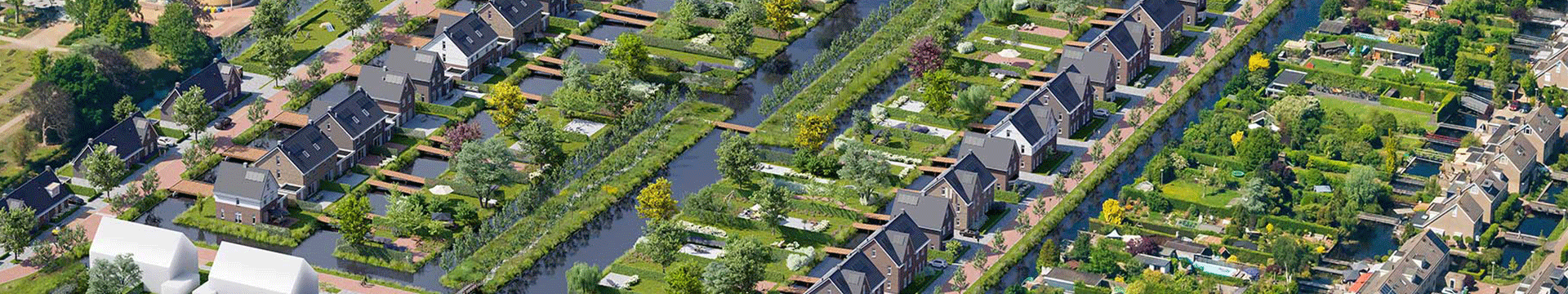 Florissant Wonen Boskoop - vogelvlucht woonwijk banner