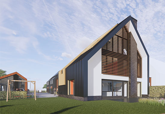 Moderne boerderijwoning met twee schuurwoningen