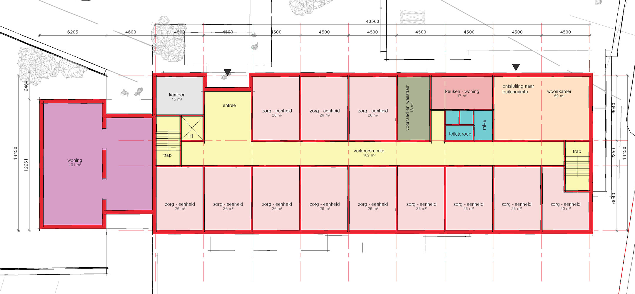 Broekhuizen Meppel zorgboerderij plattegrond begane rond