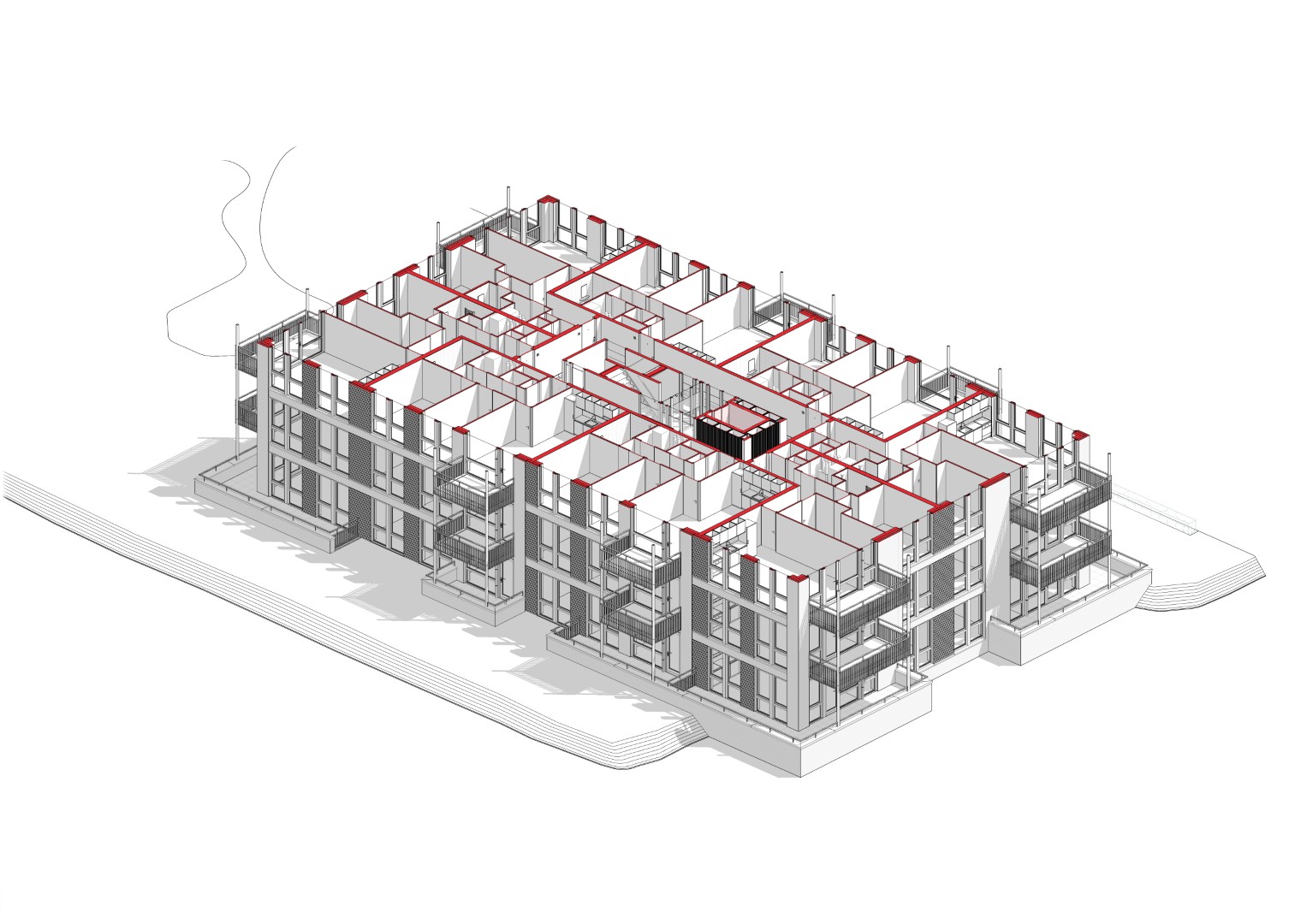 Woongebouw woonpartners Moerkapelle isometrie