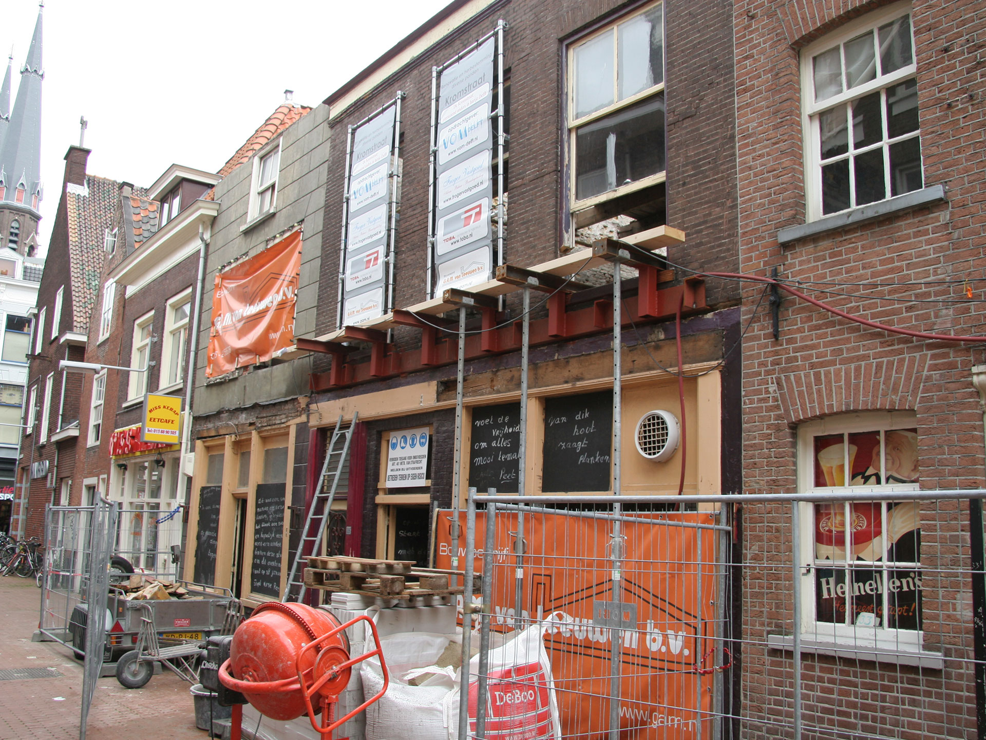 Revitalisering Kromstraat Delft wonen boven winkels in uitvoering